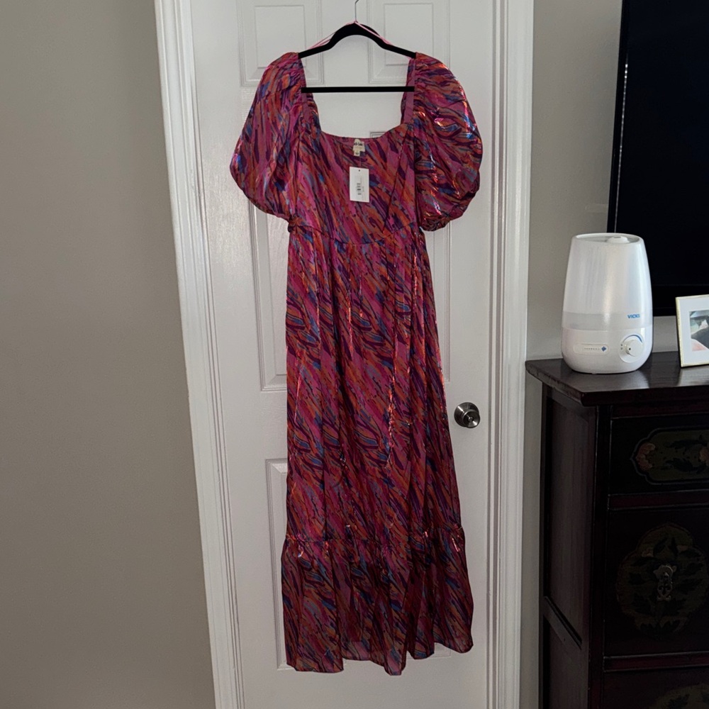 Peach Love California Vibrant Multicolor Maxi Dress